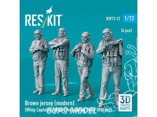 ResKit Figurine RSF72-0022 Maillot marron moderne capitaines d'escadre sous-officiers principaux de ligne d'escadre 4p 3D 1/72
