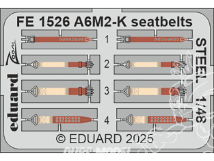 EDUARD photodecoupe avion FE1526 Harnais métal A6M2-K Zero Eduard 1/48
