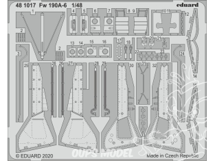 EDUARD photodecoupe avion 481017 Amélioration Focke Wulf Fw 190A-6 Eduard 1/48