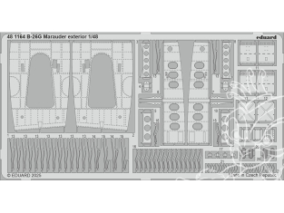 EDUARD photodecoupe avion 481164 Extérieur B-26G Marauder Icm 1/48