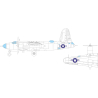 Eduard Express Mask EX1118 B-26G Marauder Insigne national US Icm 1/48