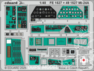 EDUARD photodecoupe hélicoptère 491527 Amélioration Mi-24A Trumpeter 1/48