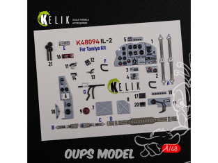 Kelik Decals 3D K48094 Décalcomanies 3D intérieures IL-2 Sturmovik pour kit Tamiya 1/48