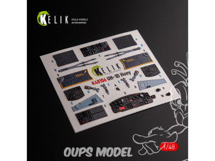 Kelik Decals 3D K48106 UH-1D «&nbsp;Huey&nbsp;» décalcomanies 3D intérieures pour kit Zimi Model/KittyHawk 1/48
