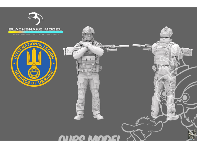 Blacksnake Model figurine UKS-04 Soldat Ukrainien Bataillon AZOV figurine 4 1/35
