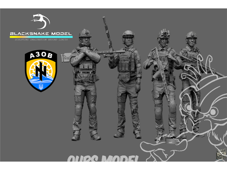 Blacksnake Model figurine UKR1/72-4FIGS Soldats Ukrainiens set de 4 figurines 1/72