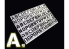 Alexen Models AJ0045 Pochoir lettres pour Gundam/Cage/modèle militaire, numéro d'équipement lourd standard, version A