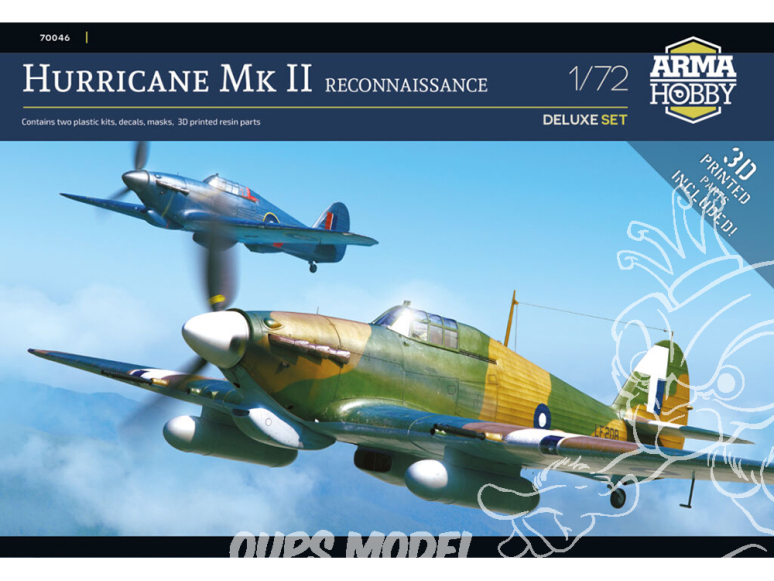 Arma Hobby maquette avion 70045 Hurricane Mk II Reconnaissance Deluxe Set 1/72