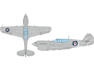 Eduard Express Mask EX1124 P-40E Insigne national US avec centre rouge Eduard 1/48