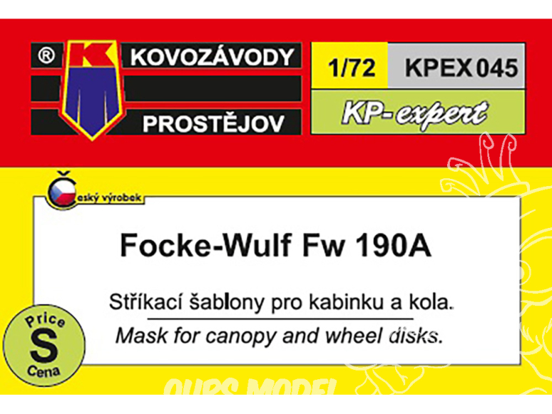 KP Model Kpex045 Masque Fw 190A pour verrière et disques de roue 1/72