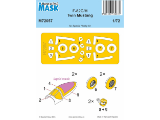 Special Hobby Masque avion M72057 F-82G/H Twin Mustang MASK pour spécial hobby 1/72