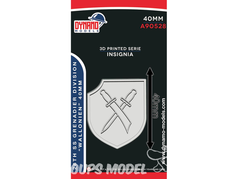 Dynamo models Insigne A90528-40 28th SS Grenadier division "Wallonien" 40mm