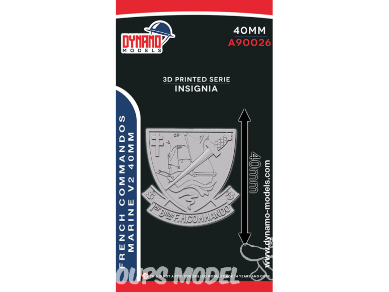 Dynamo models Insigne A90026-40 Commandos Marine Français V2 40mm