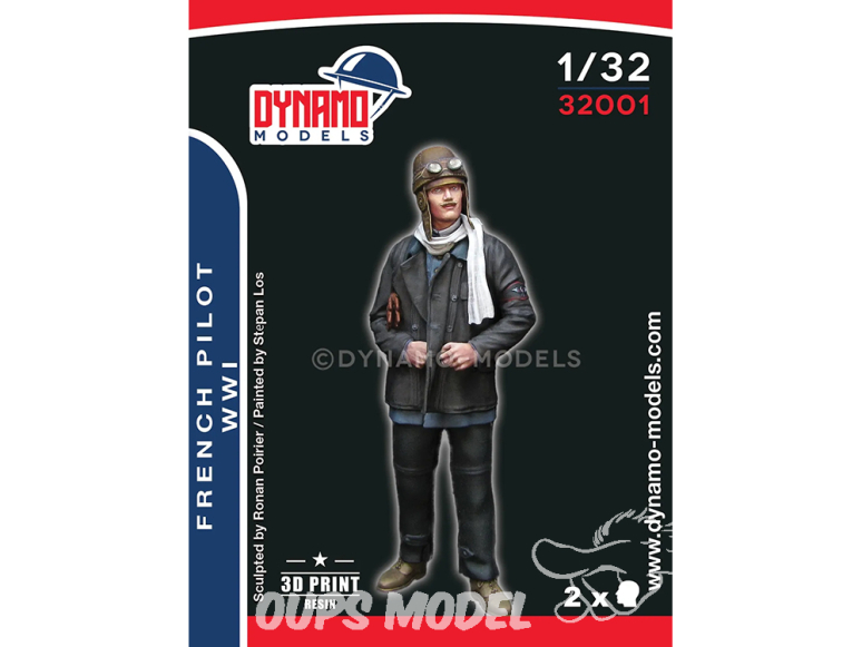 Dynamo models figurine 32001 Pilote d'avion Français WWI 1/32