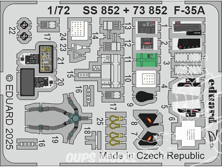 Eduard photodecoupe avion 73852 Amélioration F-35A Revell 1/72