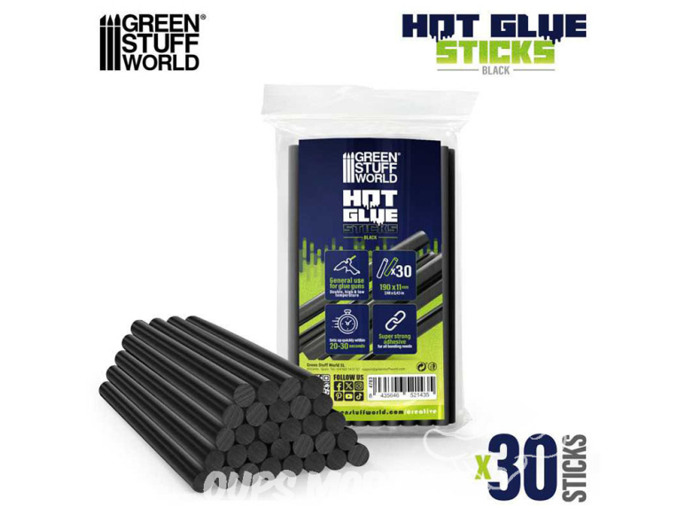 Green Stuff 4783 Bâtons de colle pour pistolet 11mm Noires