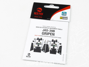 Red Fox Studio Tableaux de bord 3D avion RFQS-48188 JAS-39B Gripen Kitty Hawk 1/48