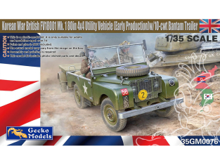 Gecko Models maquettes militaire 35GM0076 4x4 britannique FV18001 Mk. 1 de 80 pouces toit en toile, début de production 1/35