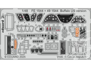 EDUARD photodecoupe avion 491544 Amélioration Buffalo version US Tamiya 1/48