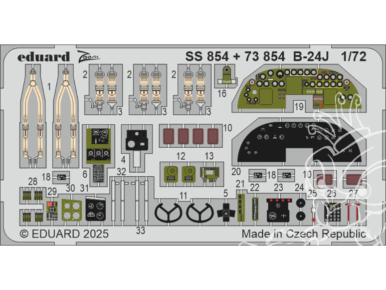Eduard photodecoupe avion SS854 Zoom amélioration B-24J Hasegawa 1/72