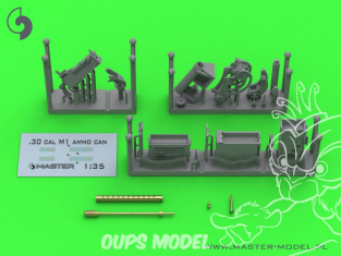 Master Model GM-35-087 Browning M1919 calibre .30 (7,62 mm) Mitrailleuse avec monture AA M201/35