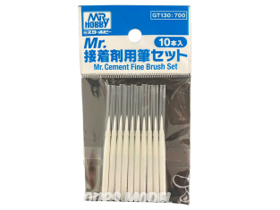 Mr Hobby GT130 Ensemble de pinceaux fins pour colle Mr. Cement