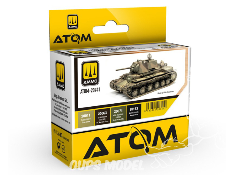 MIG peinture Atom 20741 Set couleurs camouflage véhicules Soviétiques WWII 4 x 20ml