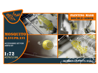 Clear Prop masque peinture CPA72199 Double Pour Mosquito B.XVI/PRXVI papier kabuki jaune kits Airfix1/72