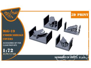 Clear Prop kit d'amelioration militaire CPA72188 Capots de train d'atterrissage MiG-19 pour kits CP 1/72