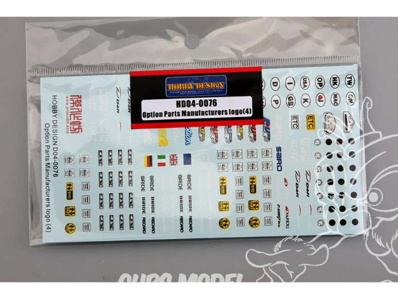Hobby Design accessoire voiture HD04-0076 Décalcomanies options pour voitures (4) 1/24