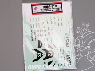 Hobby Design accessoire moto HD04-0171 Décalcomanies Yamaha YZF-R1M "Tech 21" Tamiya 1/12
