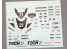 Hobby Design accessoire moto HD04-0171 Décalcomanies Yamaha YZF-R1M "Tech 21" Tamiya 1/12