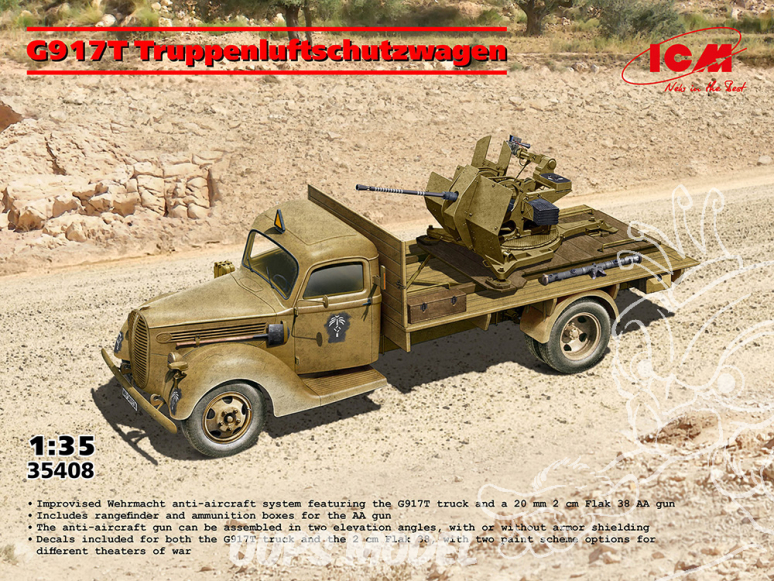 Icm maquette voiture 35408 G917T Truppenluftschutzwagen 1/35