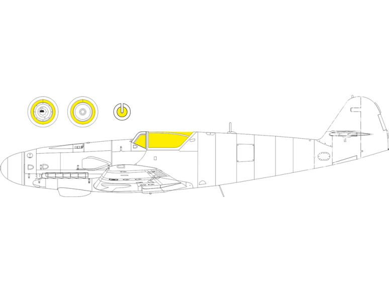 Eduard Express Mask JX340 Messerschmitt Bf 109K-4 Kotare TFace 1/32
