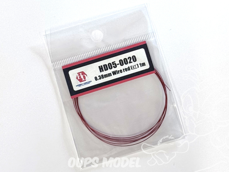 Hobby Design amélioration HD05-0020 Fil électrique rouge 0,38mm 1m 1/24