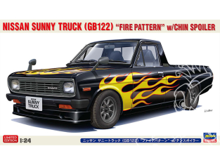 Hasegawa maquette voiture 20751 Nissan Sunny Truck (GB122) «&nbsp;Fire Pattern&nbsp;» avec becquet 1/24