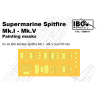 IBG maquette Avion 72M011 Masques de peinture pour Supermarine Spitfire Mk.I Mk.V et PR 1/72