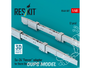 ResKit kit RS48-0587 Adaptateur Su-24 «&nbsp;Fencer&nbsp;» pour Storm Shadow SCALP-EG, 2 pièces imprimées en 3D 1/48