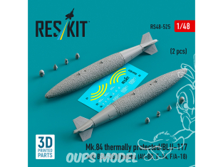 ResKit kit RS48-0525 Mk.84 protégé thermiquement/BLU-117 avec bombes BSU-36/B 1/48
