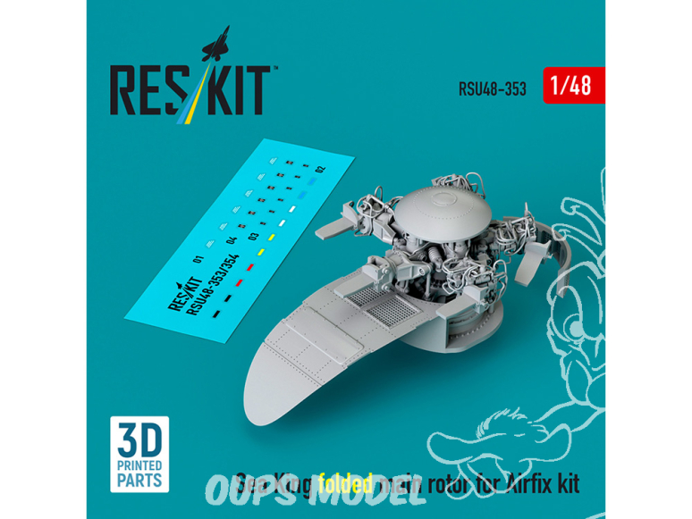 ResKit RSU48-0353 Rotor principal repliable Sea King pour kit Airfix imprimé en 3D 1/32