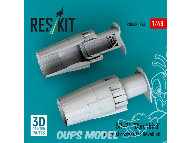 ResKit avion RSU48-0294 Buses d'échappement SR-71 Blackbird pour kit Revell imprimées en 3D 1/48