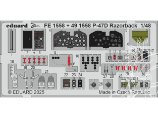EDUARD photodecoupe avion 491558 Amélioration P-47D Razorback Mini Art 1/48