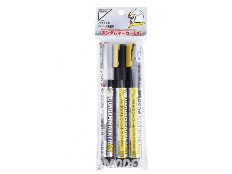 Mr Hobby XGMS100 Fixa Gundam Marker EX Argent, Or blanc et Or Jaune
