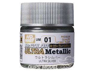 peinture maquette Mr Hobby UM01 Mr. Color Ultra Métallisé Argent 10ml