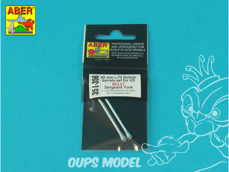 Aber 35L356 Canon pour Bofors 40mm L/70 U.S. M247 Sergent York kit Tous 1/35