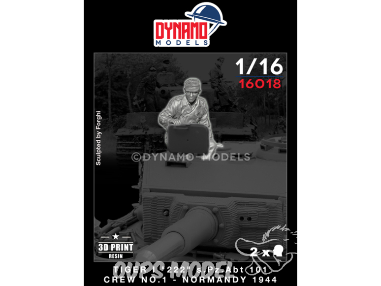 Dynamo models figurine 16018 Tankiste Allemand Tigre "222" No.2 Normandie 1944 1/16