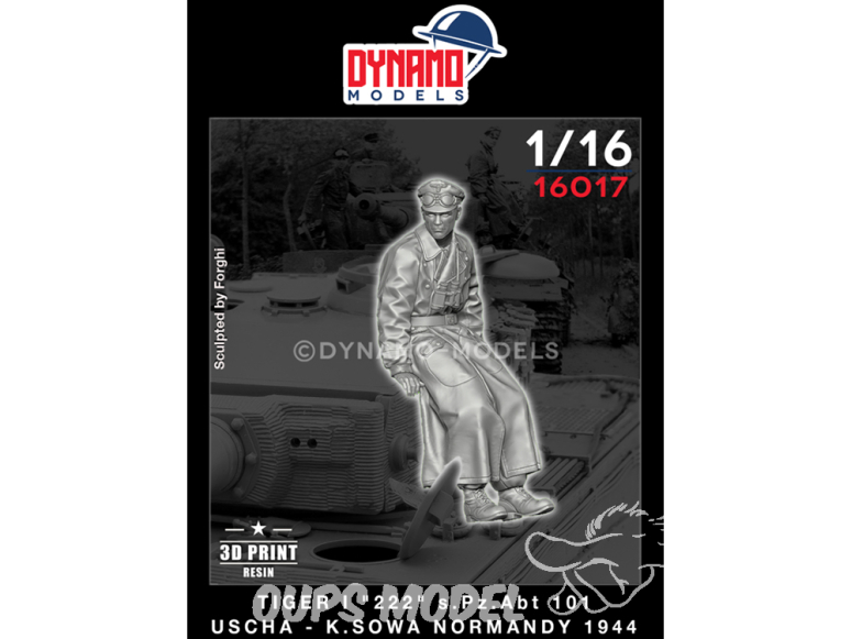 Dynamo models figurine 16017 Tankiste Allemand Uscha Kurt Sowa Tigre "222" Normandie 1944 1/16