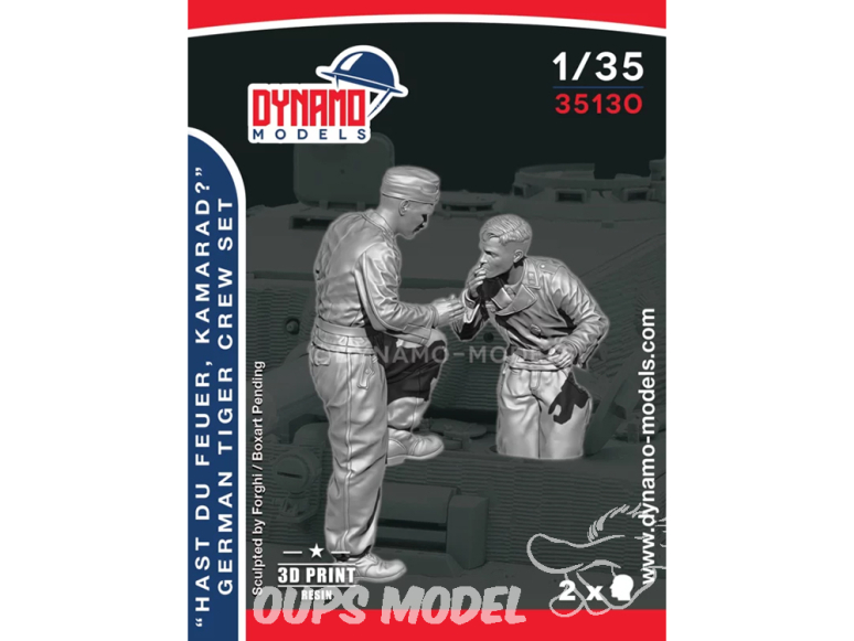 Dynamo models figurine 35130 Tankistes Tigre Allemand partageant une cigarette Set de 2 figurines 1/35