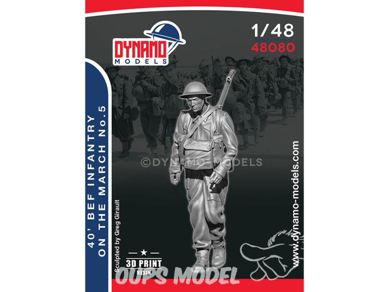 Dynamo models figurine 48080 Fantassin d'infanterie en marche BEF 1940 No.5 1/48