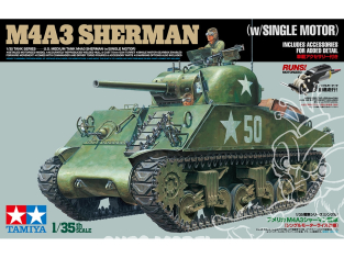 TAMIYA maquette militaire 30056 Char américain M4A3 Sherman avec un moteur electrique 1/35